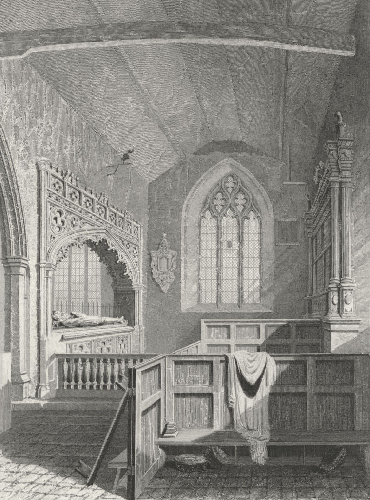 BUILDINGS. Godshill Church c1840 old antique vintage print picture